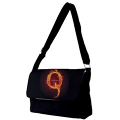 Qanon Letter Q Fire Effect Wwgowga Wwg1wga Full Print Messenger Bag by snek