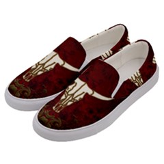 Awesome Cow Skeleton Men s Canvas Slip Ons by FantasyWorld7