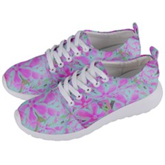 Hot Pink And White Peppermint Twist Flower Petals Men s Lightweight Sports Shoes