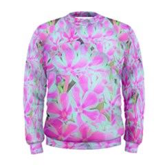 Hot Pink And White Peppermint Twist Flower Petals Men s Sweatshirt by myrubiogarden