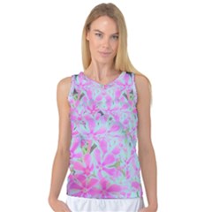 Hot Pink And White Peppermint Twist Flower Petals Women s Basketball Tank Top by myrubiogarden