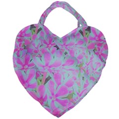 Hot Pink And White Peppermint Twist Flower Petals Giant Heart Shaped Tote