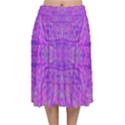 Hot Pink And Purple Abstract Branch Pattern Velvet Flared Midi Skirt View1