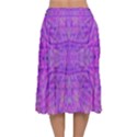 Hot Pink And Purple Abstract Branch Pattern Velvet Flared Midi Skirt View2