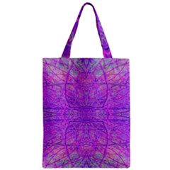 Hot Pink And Purple Abstract Branch Pattern Zipper Classic Tote Bag