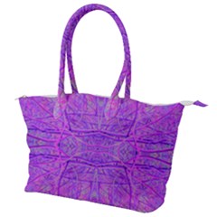 Hot Pink And Purple Abstract Branch Pattern Canvas Shoulder Bag by myrubiogarden