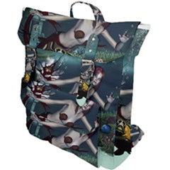 Wonderful Fmermaid With Turtle In The Deep Ocean Buckle Up Backpack by FantasyWorld7