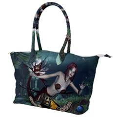 Wonderful Fmermaid With Turtle In The Deep Ocean Canvas Shoulder Bag by FantasyWorld7