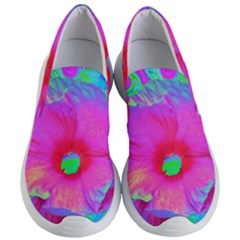 Psychedelic Pink And Red Hibiscus Flower Women s Lightweight Slip Ons by myrubiogarden
