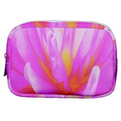 Fiery Hot Pink And Yellow Cactus Dahlia Flower Make Up Pouch (small) by myrubiogarden
