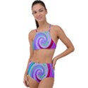 Groovy Abstract Red Swirl On Purple And Pink High Waist Tankini Set View1