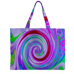 Groovy Abstract Red Swirl On Purple And Pink Zipper Mini Tote Bag by myrubiogarden