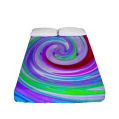 Groovy Abstract Red Swirl On Purple And Pink Fitted Sheet (full/ Double Size) by myrubiogarden