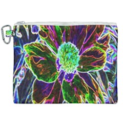 Abstract Garden Peony In Black And Blue Canvas Cosmetic Bag (xxl) by myrubiogarden