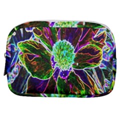 Abstract Garden Peony In Black And Blue Make Up Pouch (small) by myrubiogarden