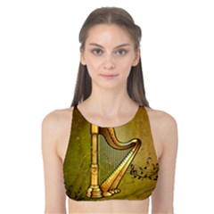 Wonderful Golden Harp On Vintage Background Tank Bikini Top by FantasyWorld7