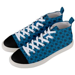 Lion Vs Gazelle Damask Pattern Men s Mid-top Canvas Sneakers by emilyzragz