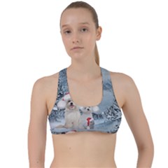 Christmas, Cute Dogs And Squirrel With Christmas Hat Criss Cross Racerback Sports Bra by FantasyWorld7