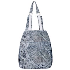 Marble Pattern Center Zip Backpack