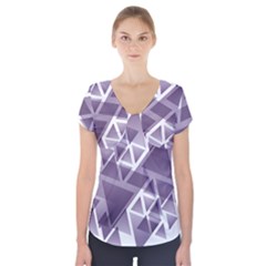 Geometry Triangle Abstract Short Sleeve Front Detail Top