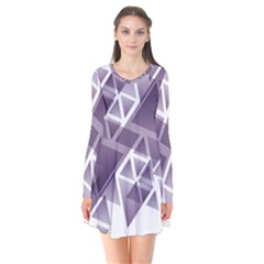 Geometry Triangle Abstract Long Sleeve V-neck Flare Dress