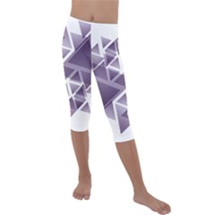 Geometry Triangle Abstract Kids  Lightweight Velour Capri Leggings 