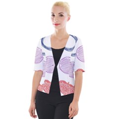 Geometry Euclidean Vector Cropped Button Cardigan