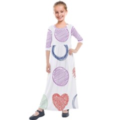 Geometry Euclidean Vector Kids  Quarter Sleeve Maxi Dress by Alisyart