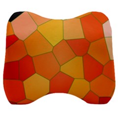 Background Pattern Orange Mosaic Velour Head Support Cushion