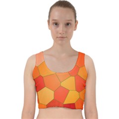 Background Pattern Orange Mosaic Velvet Racer Back Crop Top