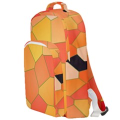 Background Pattern Orange Mosaic Double Compartment Backpack