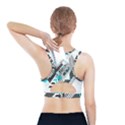 Green Geometric Abstract Sports Bra With Pocket View2