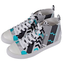 Green Geometric Abstract Women s Mid-top Canvas Sneakers by Mariart