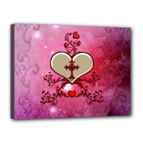 Wonderful Hearts With Floral Elements Canvas 16  X 12  (stretched) by FantasyWorld7