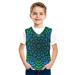 Green Blue Mandala Vector Kids  Sportswear by Alisyart