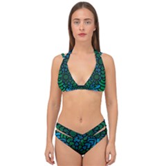 Green Blue Mandala Vector Double Strap Halter Bikini Set
