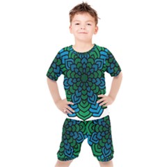 Green Blue Mandala Vector Kid s Set