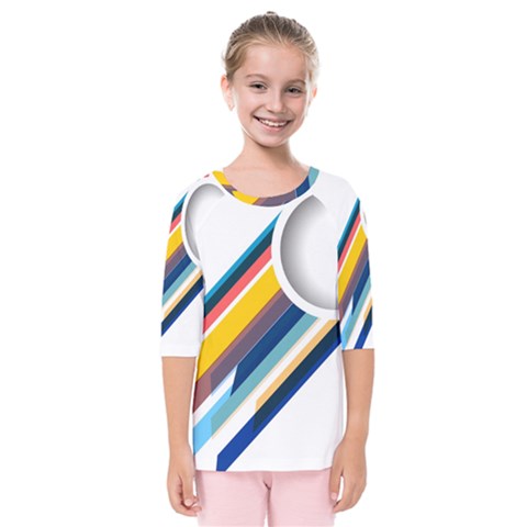 Vector Geometric Polygons And Circles Kids  Quarter Sleeve Raglan Tee by Mariart