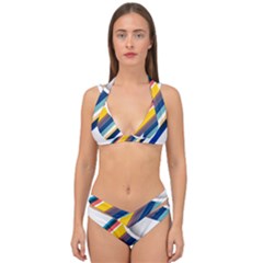 Vector Geometric Polygons And Circles Double Strap Halter Bikini Set