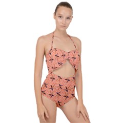 Starfish And Sea Shells Scallop Top Cut Out Swimsuit