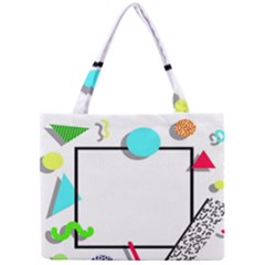 Abstract Geometric Triangle Dots Border Mini Tote Bag by Alisyart