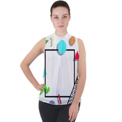 Abstract Geometric Triangle Dots Border Sleeveless Top by Alisyart