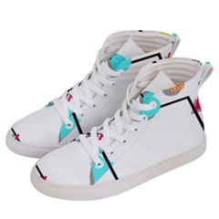 Abstract Geometric Triangle Dots Border Men s Hi-top Skate Sneakers