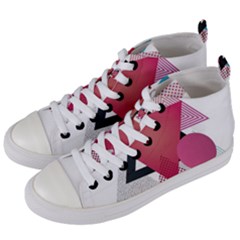 Geometric Line Patterns Women s Mid-top Canvas Sneakers by Mariart
