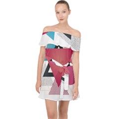 Geometric Line Patterns Off Shoulder Chiffon Dress by Mariart