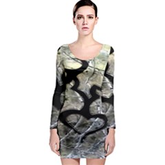 Black Love Browning Deer Camo Long Sleeve Bodycon Dress