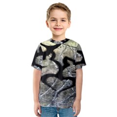 Black Love Browning Deer Camo Kids  Sport Mesh Tee