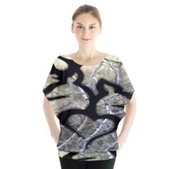 Black Love Browning Deer Camo Batwing Chiffon Blouse