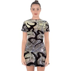 Black Love Browning Deer Camo Drop Hem Mini Chiffon Dress