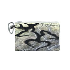 Black Love Browning Deer Camo Canvas Cosmetic Bag (Small)